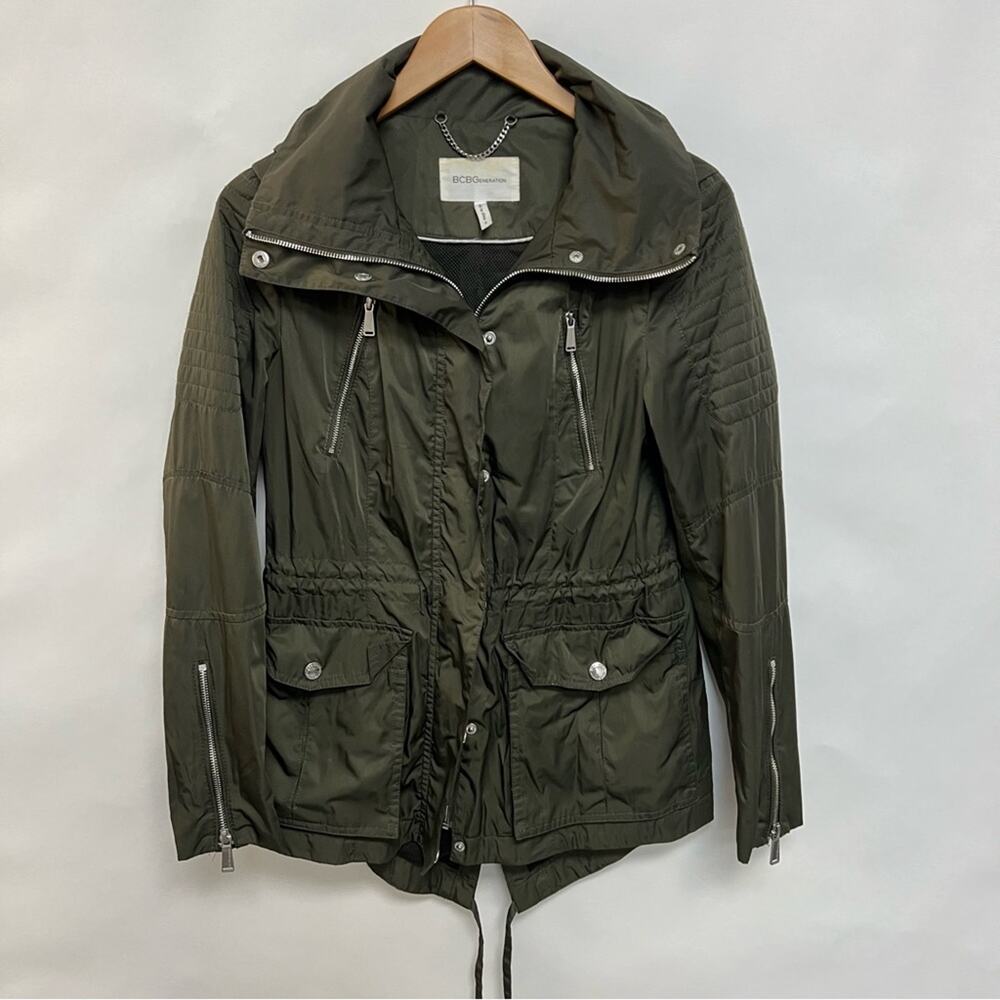 Bcbgeneration Olive Green Cargo Jacket Utility Ra… - image 8